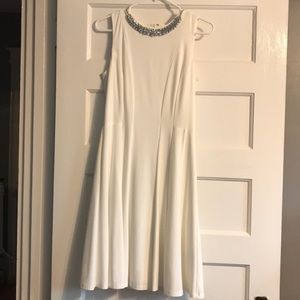 White Ralph Lauren Dress w/ Elegant Neckline